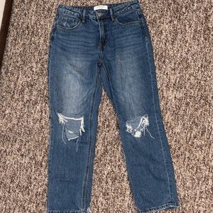 Stylish Distressed Blue Boyfriend Jeans